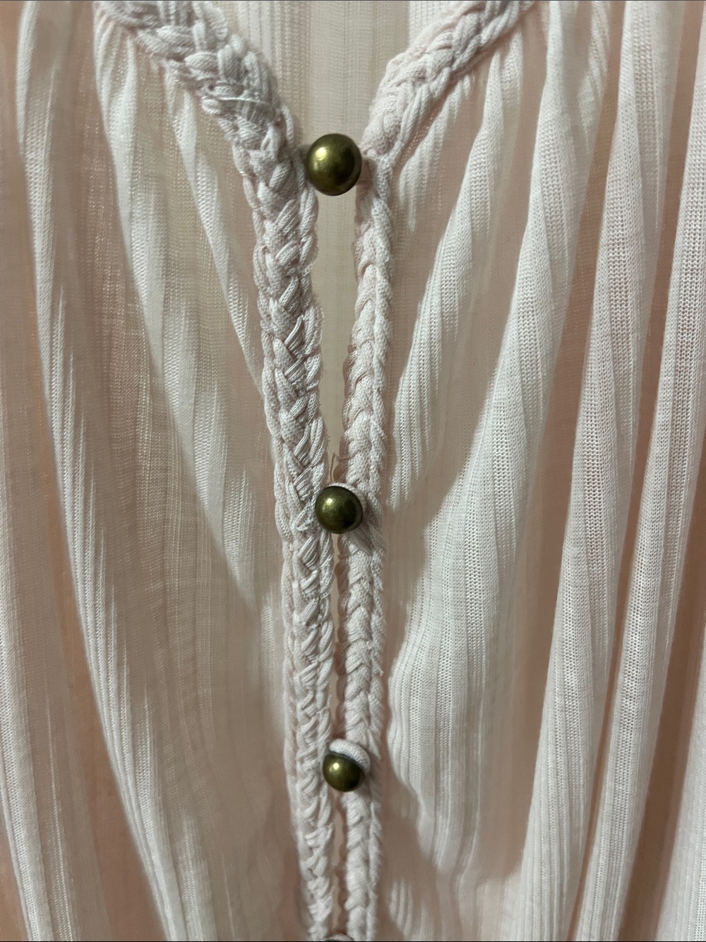 American Rag Blush Peasant Button-Front Blouse - Picture 4 of 6